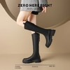 ZHR则则时尚百搭长筒靴2024新款气质法式后拉链女靴ins厚底骑士靴 商品缩略图4
