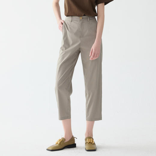 谜底细格纹萝卜裤女2025春款通勤风百搭宽松九分休闲裤255MK3004 商品图0