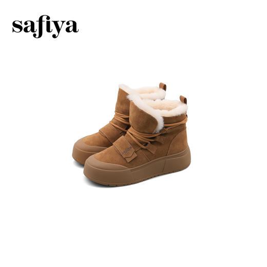Safiya/索菲娅2024冬季百搭系带保暖外穿羊羔毛加绒棉鞋 SF4411A174 商品图5