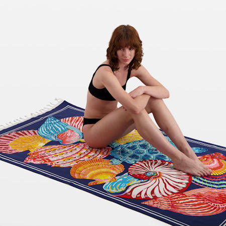 北京仓｜Inoui Editions-FOUTA 100 GALAPAGOS -蓝色 度假/家居装饰巾［法国设计师］ 商品图2