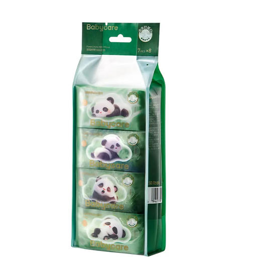 babycare迷你湿巾 熊猫婴儿便携湿巾8包*2提 商品图1
