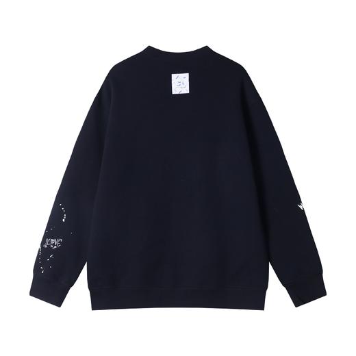 WY823秋冬季新款时尚个性泼墨刺绣套头圆领卫衣情侣宽松潮流上衣 商品图5