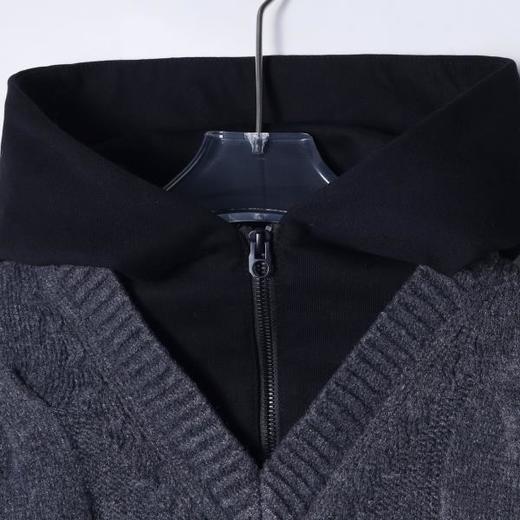 秋冬季新款时尚韩版撞色假两件连帽卫衣V领马甲男女同款百搭潮流 商品图2