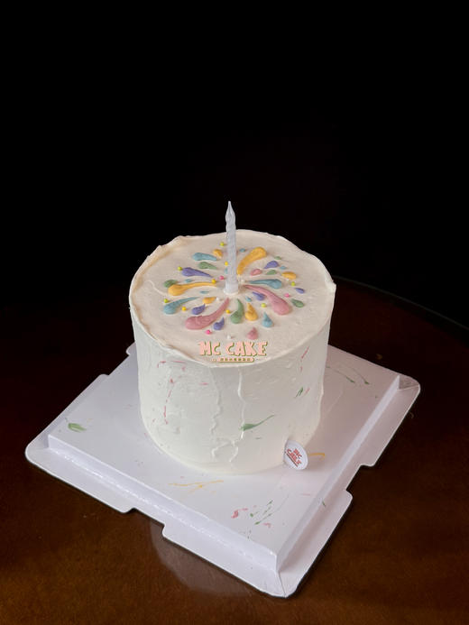 简单ins手绘烟花蛋糕（提供图片蜡烛） 商品图0