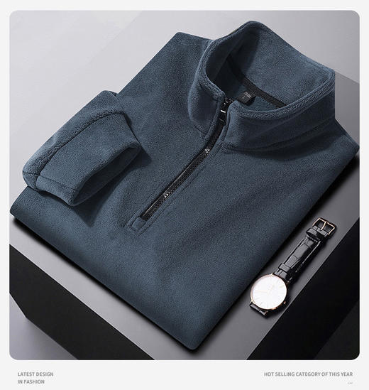 【美式复古双面奥粒绒半拉链立领卫衣E48-23612 】✨加绒加厚😌超软糯巨柔软❗怕冷星人的救星‼👍北方穿正合适，秋冬内搭也好看  商品图5