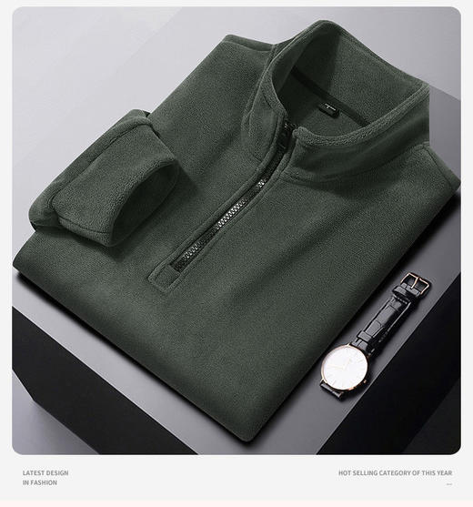 【美式复古双面奥粒绒半拉链立领卫衣E48-23612 】✨加绒加厚😌超软糯巨柔软❗怕冷星人的救星‼👍北方穿正合适，秋冬内搭也好看  商品图3