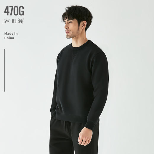 【大牌品质】冬季470G重磅厚实棉质卫衣 男女同款加厚加绒套头圆领长袖卫衣 商品图5