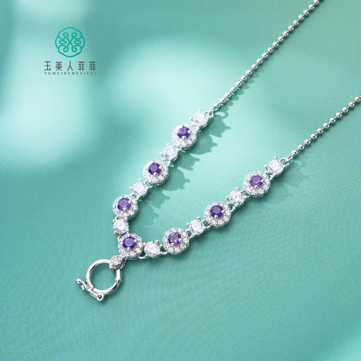 玉美人菲菲#S925紫水晶项链约3*3mm 商品图0