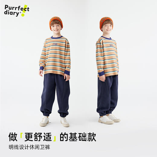 【大麦空气棉 280高克重】儿童明线设计休闲卫裤 PQK2426 商品图1