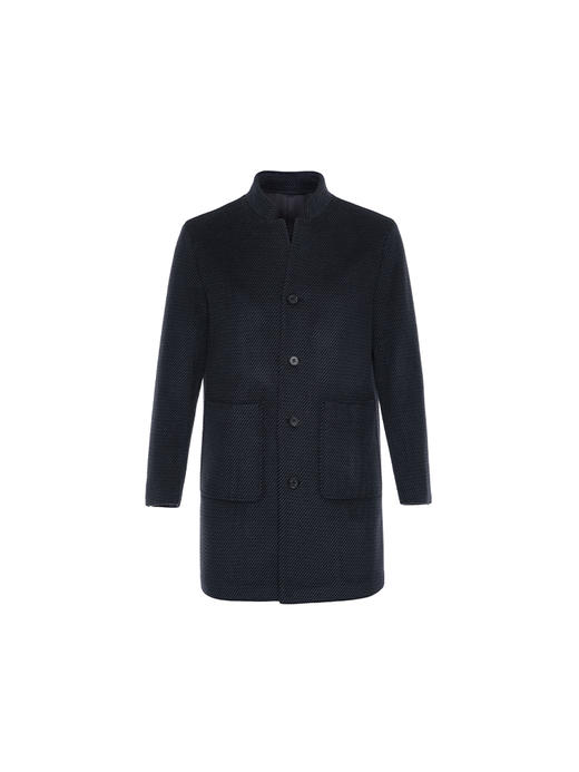 callisto高智系列蓝色绵羊毛混纺大衣 商品图0