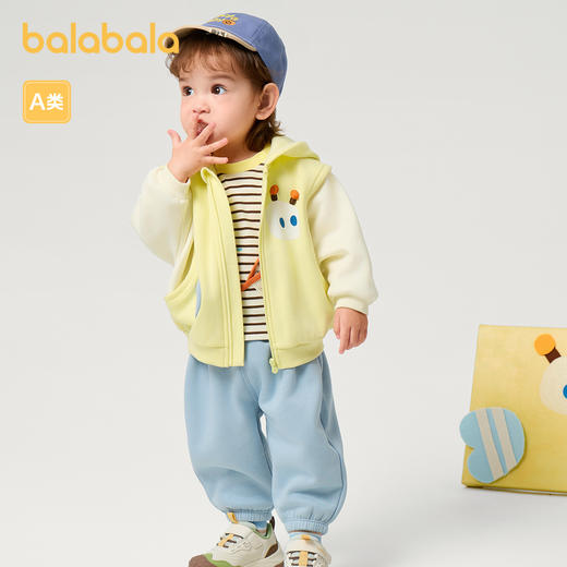 巴拉巴拉童装宝宝运动套装儿童衣服女童男童连帽加绒2025新款春装 商品图2
