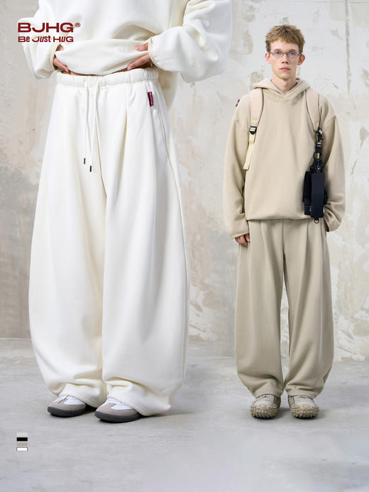 BJHG不计后果火焰绒加绒休闲裤子男款秋冬卫衣套装宽松百搭长裤女 商品图0