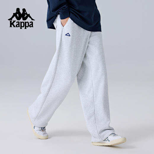 Kappa卡帕背靠背新款运动长裤纯棉针织裤子男款休闲裤复古直筒裤K0F12AK19 商品图1