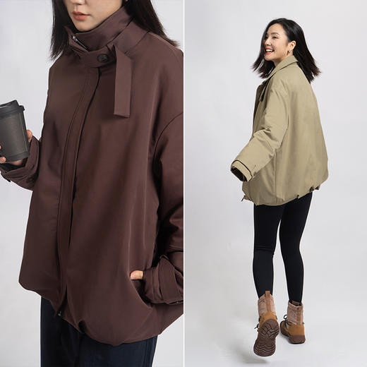 【超超超厚棉外套】拉链立领夹棉宽松外套 帅气夹克 男女同款 商品图0