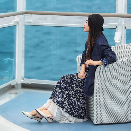 【林栖设计小店】（现货）棉混纺小西装通勤拼蓝印花布传统复古2025春季新品外套上衣女1951079 商品图3