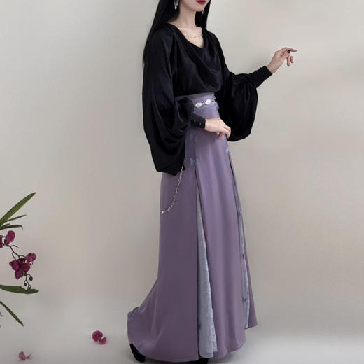 裁缝学苑AS385汉元素宋制夏荡领衬衫四破三裥裙纸样女装通勤套装样板 商品图4