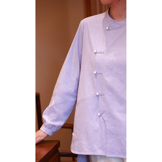 【抖音专属】紫鸢•新中式衬衣（24810114雪青-结缘款） 商品图3