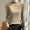 【99元/2件】软糯精纺羊毛混纺半高领套头纯色修身针织打底衫 商品缩略图2