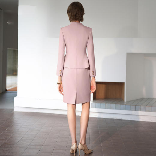 IWY/轻熟风两件套春秋长袖西服外套新款粉色职业装西装连衣裙C2065-P+Q1206 商品图4