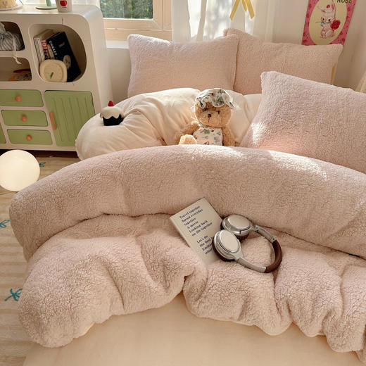 【软糯温暖】秋冬加厚ins韩系羊羔绒+牛奶绒四件套冬学生宿舍床牛奶绒三件套 商品图5
