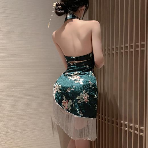 人间富贵花印花丝绒旗袍6711 商品图3