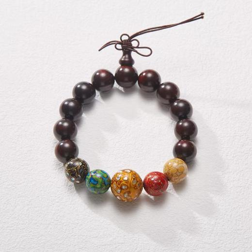 「 福满满 」大漆·五行色小叶紫檀手串 商品图8