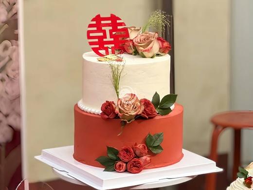 『永结同心』订婚婚礼蛋糕 商品图0