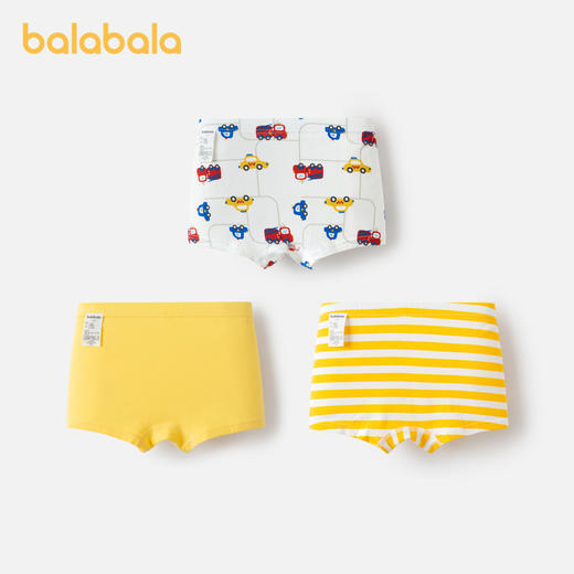 巴拉巴拉男童内裤棉a类儿童平角短裤小童宝宝亲肤四角抗菌三条装 商品图2