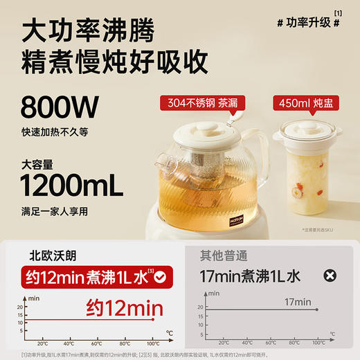 【北欧沃朗H1养生壶】分离式结构 茶具随意搭 家用办公室烧水花茶电陶瓷煮茶器 商品图3