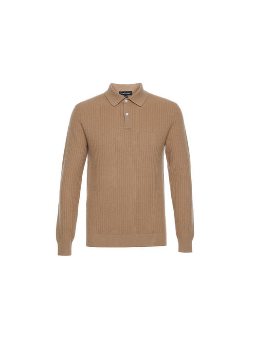 callisto“绒”系列卡其色羊毛混纺毛衣 商品图0