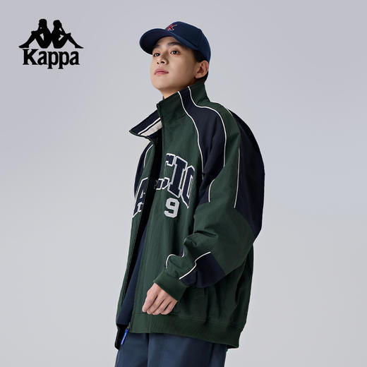 Kappa卡帕背靠背新款运动外套男复古休闲开衫防泼水夹克立领上衣K0F12JJ19 商品图2