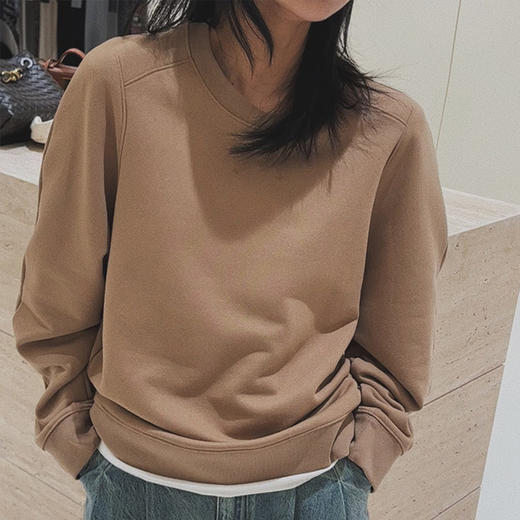 【顺丰包邮】00729 洛诗琳松弛随性落肩宽松圆领减龄卫衣女95164 商品图1