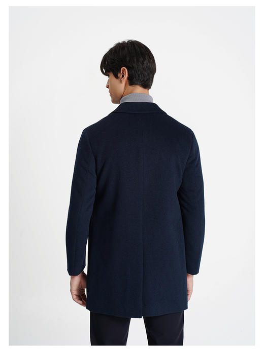 callisto大师系列藏青羊毛混纺大衣 商品图4
