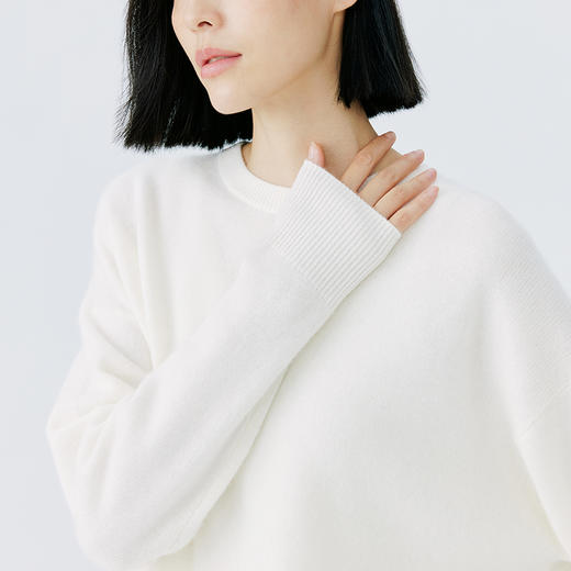 东黎 • 小山羊绒女士秋冬休闲圆领强缩绒工艺套头衫 2091 商品图4