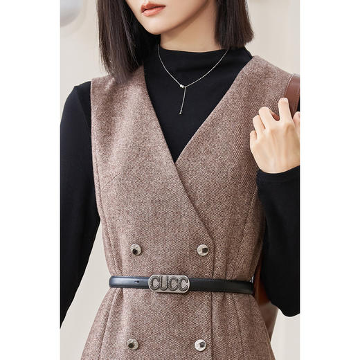 米思阳2025冬季新款轻熟风毛呢背心裙套装打底衫配裙子一整套5135 商品图6