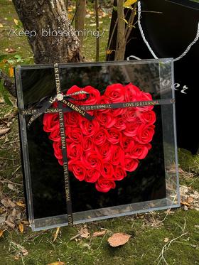 B112826爱就像我和永生花与你同在#亚克力爱心玫瑰花盒
