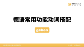 德语常用功能动词搭配第14讲 - gehen