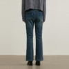 NEELLY纳俪商场同款冬新款复古设计感牛仔裤女修身显瘦百搭微喇裤N24111H01149 商品缩略图1