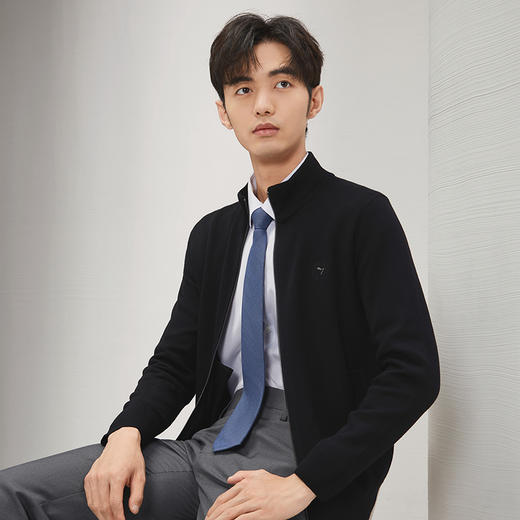 【抗静电】柒牌可机洗毛衣男士2024秋冬季新款易打理开衫保暖外套127Y70200 商品图1