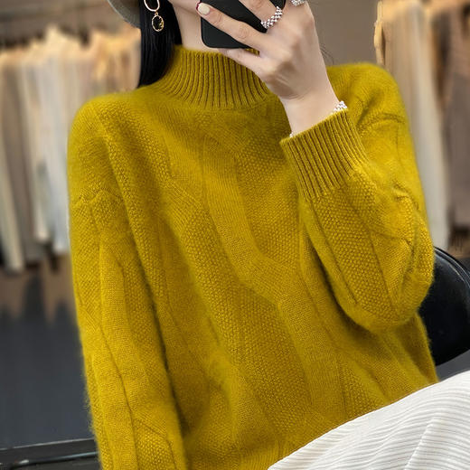 佰威斯利新年春节红女半高领大码针织毛衣打底衫秋冬加厚内搭上衣6色可选遮肚子显瘦M-6XL适合90-240斤 商品图4