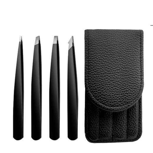 「9.9到手4件套」美妆工具眉毛夹96黑色平口尖口眉夹镊子拔毛夹不锈钢眉夹 商品图4