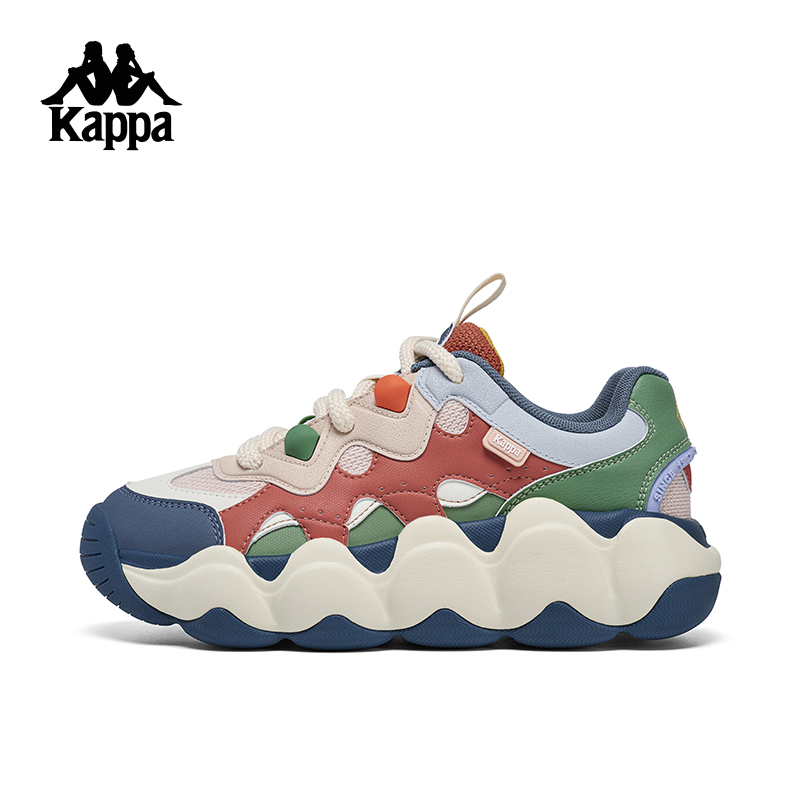 Kappa卡帕女鞋运动鞋2024冬季新款老爹鞋休闲鞋女款厚底面包鞋女K0FW5MC66