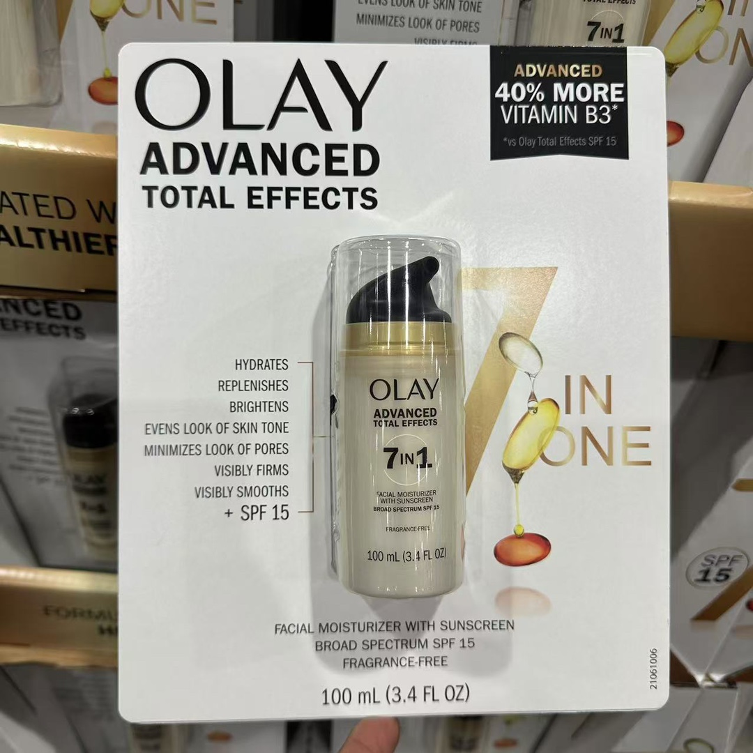 到手价229元 Olay玉兰油多效修护7效合一面霜 100ml 补水防晒乳SPF15 美国代购，无中文标签，介意慎拍