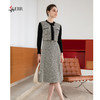 司歌假两件格子冬连衣裙针织弹力收腰A901056X 商品缩略图4