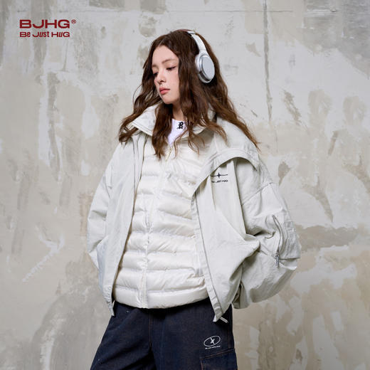 BJHG不计后果美式外套男秋冬款2024新款羽绒套装痞帅休闲情侣上衣 商品图1