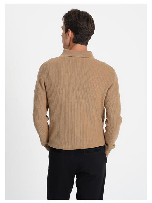 callisto“绒”系列卡其色羊毛混纺毛衣 商品图4