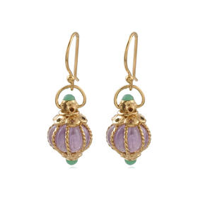 北京仓｜Leticia Ponti-Dana-小灯笼 紫水晶 耳环［法国设计师］