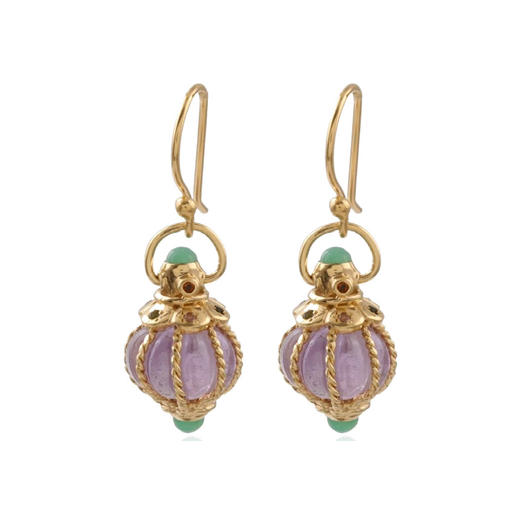 北京仓｜Leticia Ponti-Dana-小灯笼 紫水晶 耳环［法国设计师］ 商品图0