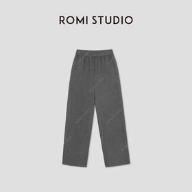 ROMI STUDIO“去繁就简”德绒软糯松紧腰弧形宽松休闲裤RW24WX41239