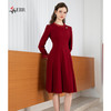 司歌喜庆羊毛长袖秋冬连衣裙收腰A901013X 商品缩略图4